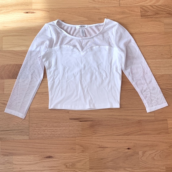 WHITE Knit & Mesh💚💙Sweetheart top NEW📍FIRM📍 - Picture 1 of 11